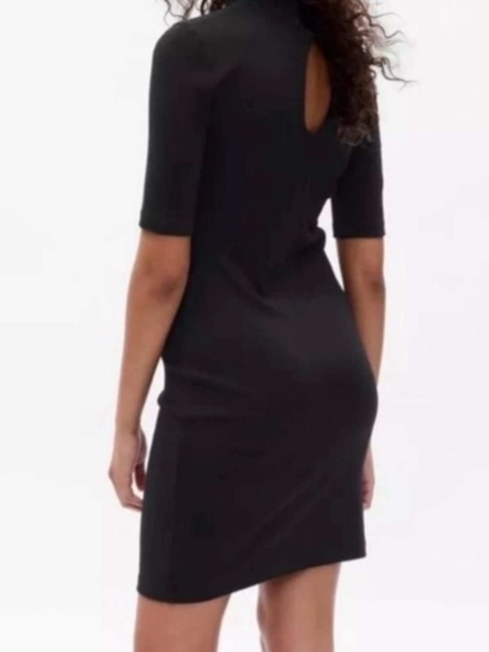 GAP Classic Black Mock Neck Short Sleeve Dress LARGE TALL
